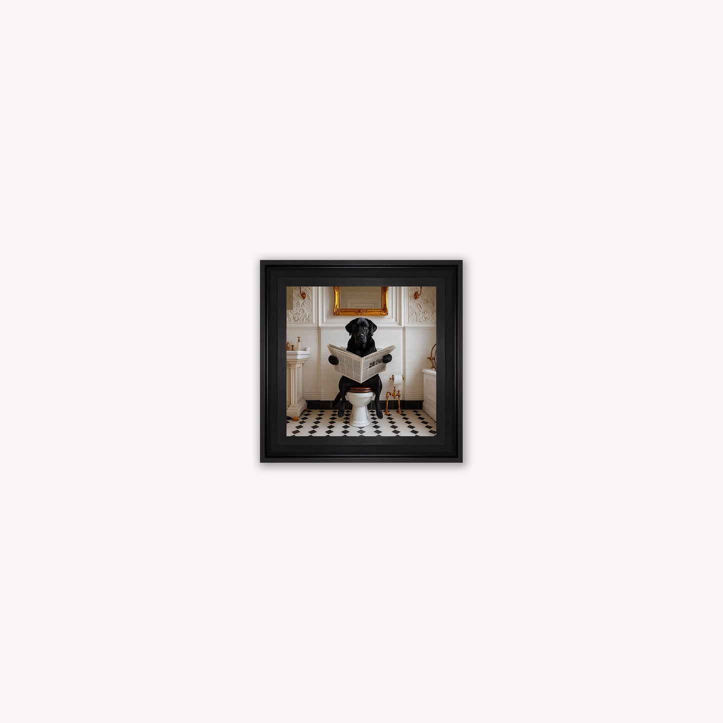 Dog on the Bog - Black Labrador Framed Wall Art