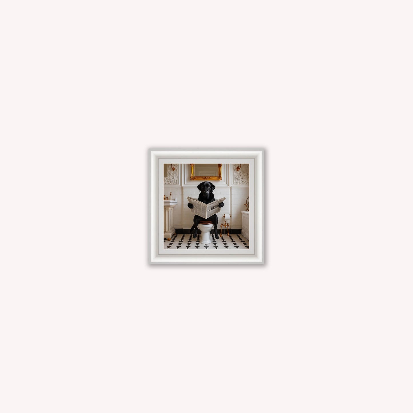 Dog on the Bog - Black Labrador Framed Wall Art