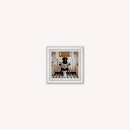 Dog on the Bog - Black Labrador Framed Wall Art
