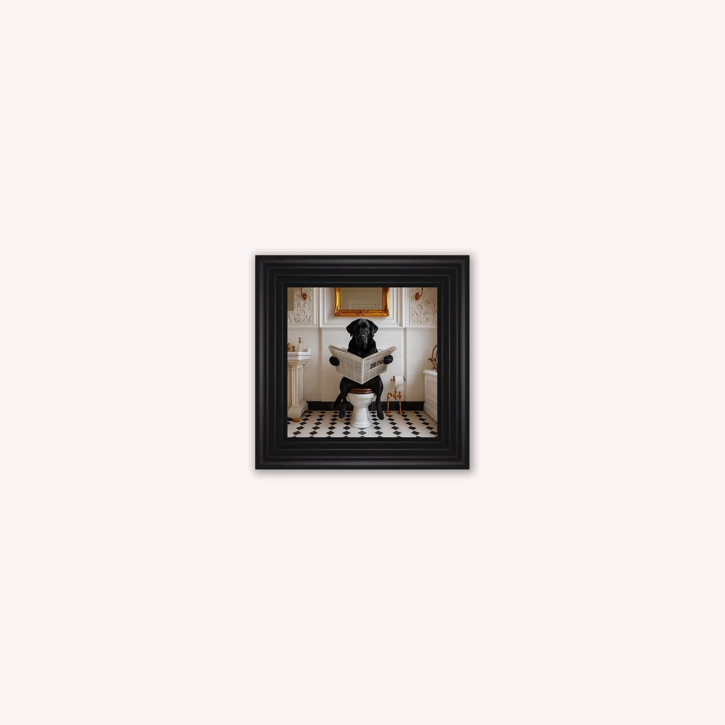 Dog on the Bog - Black Labrador Framed Wall Art