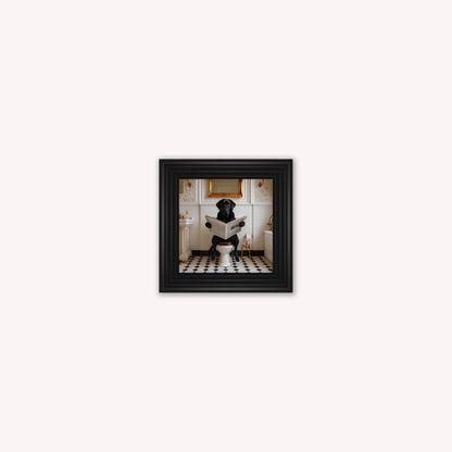 Dog on the Bog - Black Labrador Framed Wall Art