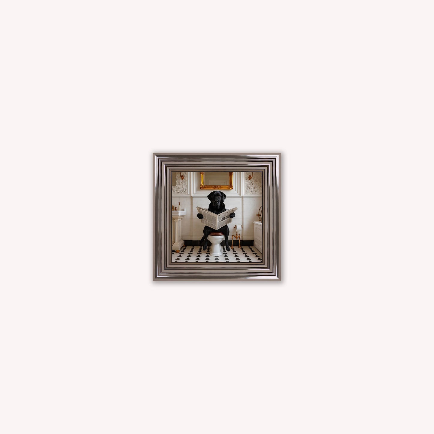 Dog on the Bog - Black Labrador Framed Wall Art