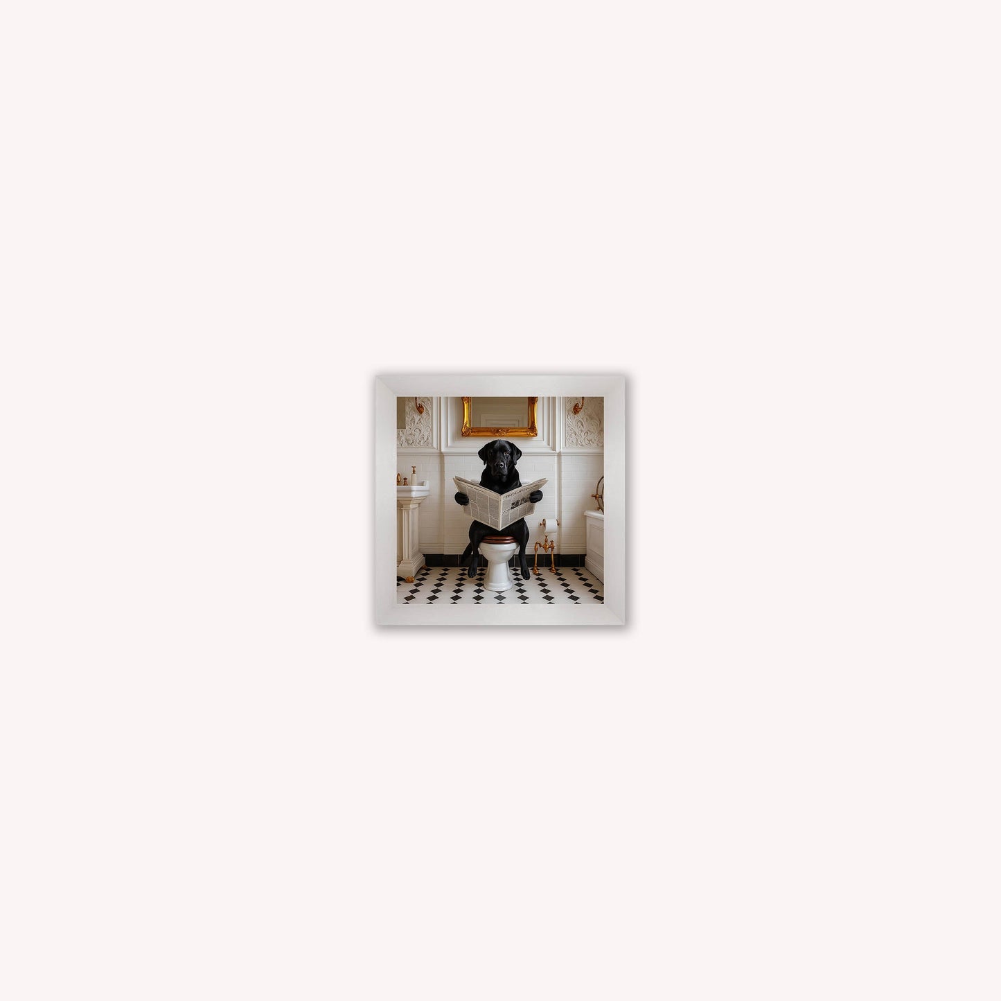 Dog on the Bog - Black Labrador Framed Wall Art
