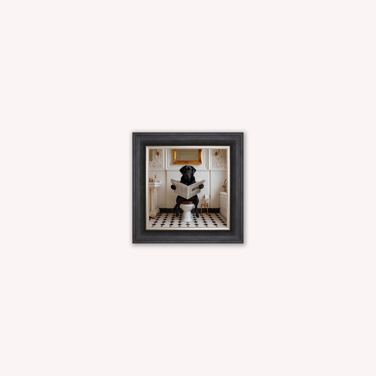 Dog on the Bog - Black Labrador Framed Wall Art