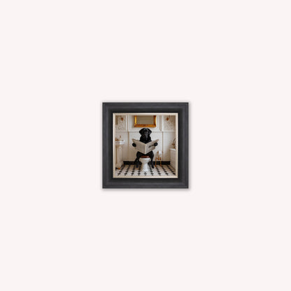 Dog on the Bog - Black Labrador Framed Wall Art