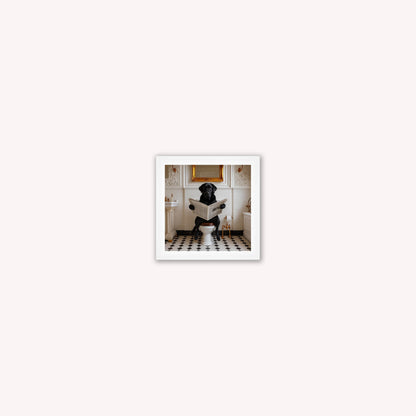 Dog on the Bog - Black Labrador Framed Wall Art