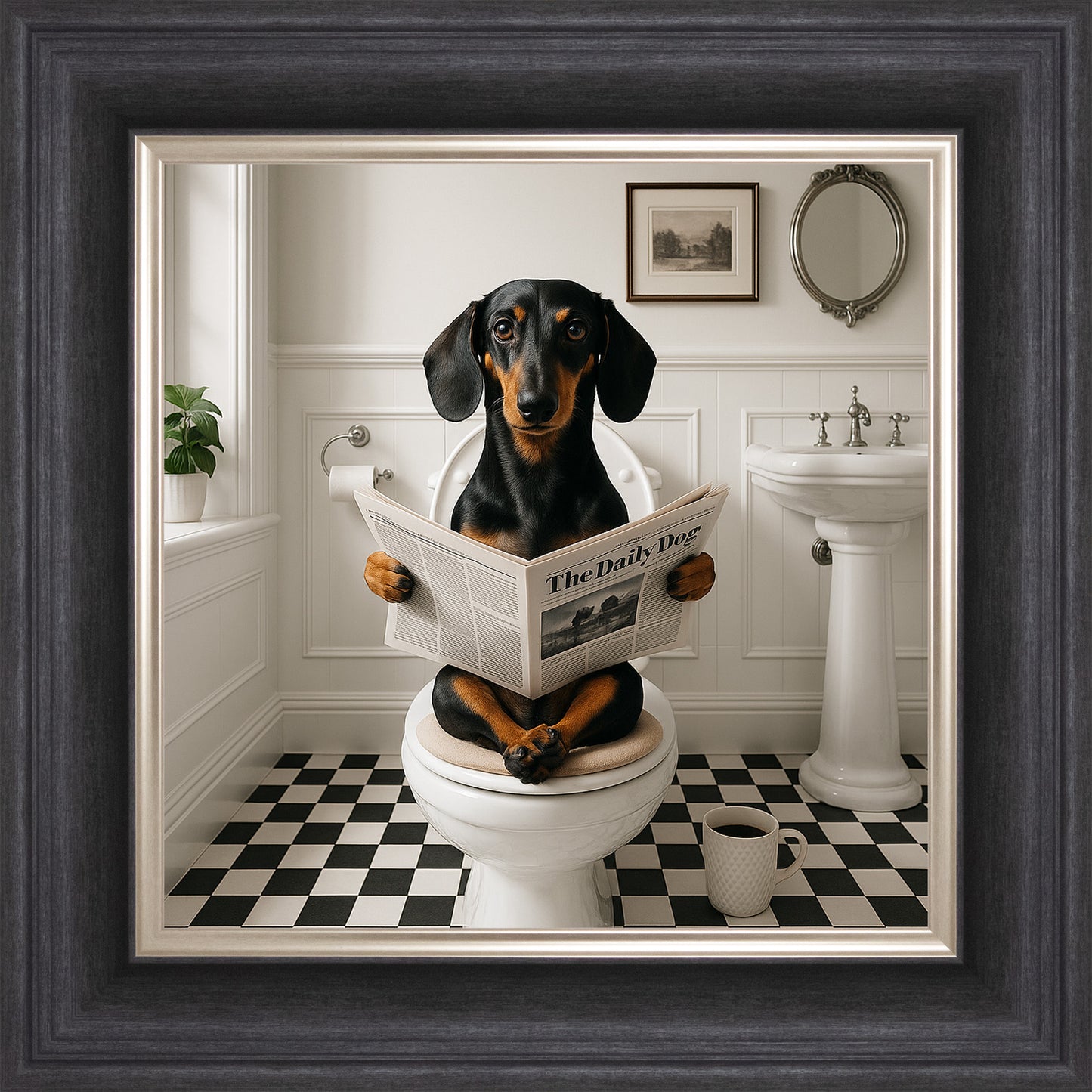 Dog on the Bog - Dachshund Framed Wall Art