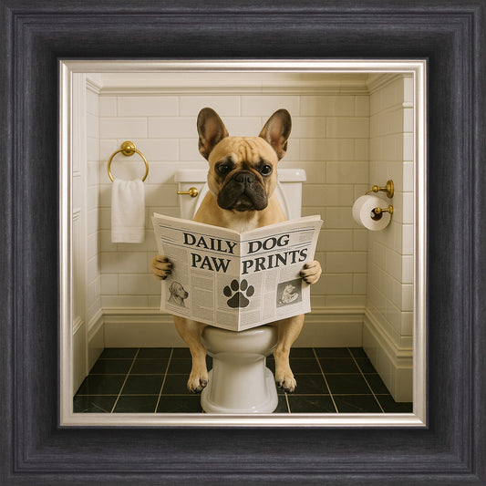 Dog on the Bog - Frenchie Bulldog Framed Wall Art