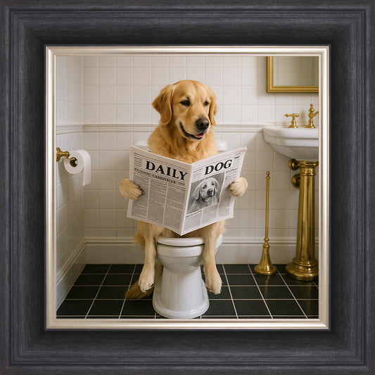 Dog on the Bog - Golden Retriever Framed Wall Art