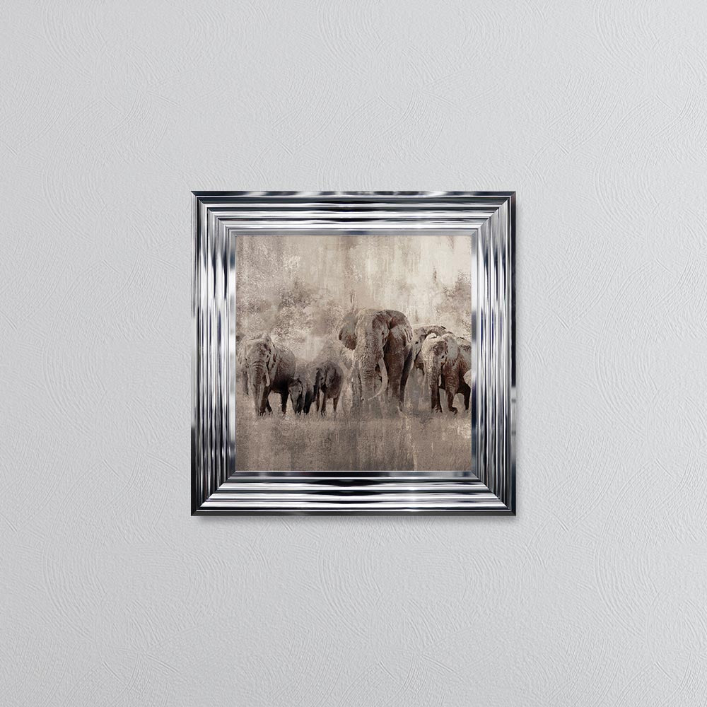 Elephants On The Move Framed Wall Art