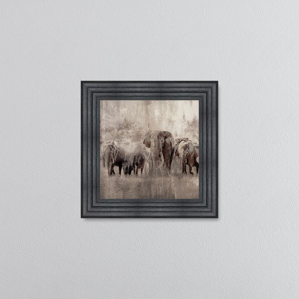 Elephants On The Move Framed Wall Art