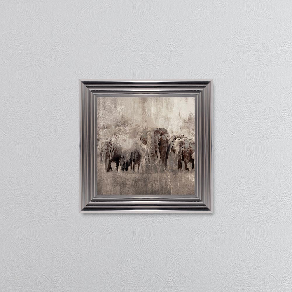 Elephants On The Move Framed Wall Art