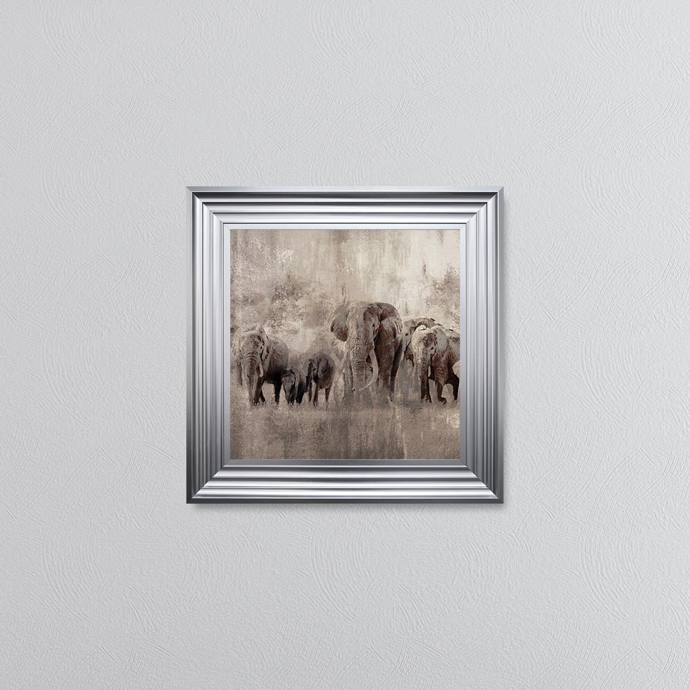 Elephants On The Move Framed Wall Art