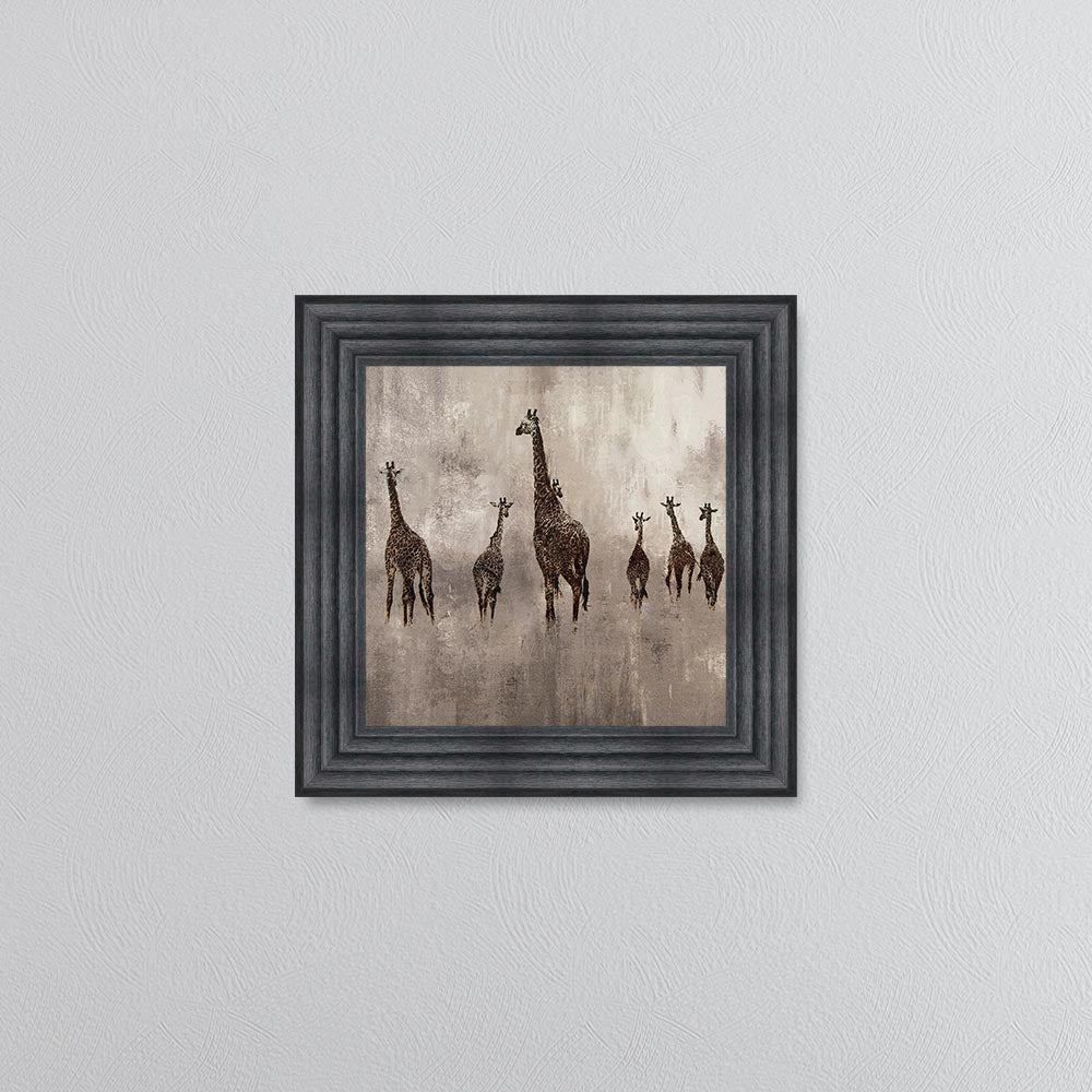 Giraffes On The Move Framed Wall Art