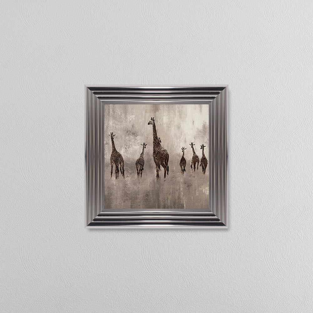 Giraffes On The Move Framed Wall Art