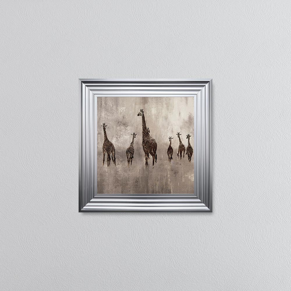 Giraffes On The Move Framed Wall Art