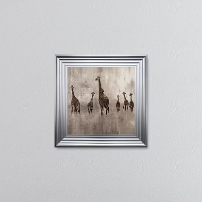 Giraffes On The Move Framed Wall Art