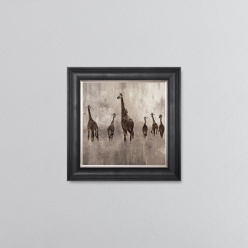 Giraffes On The Move Framed Wall Art