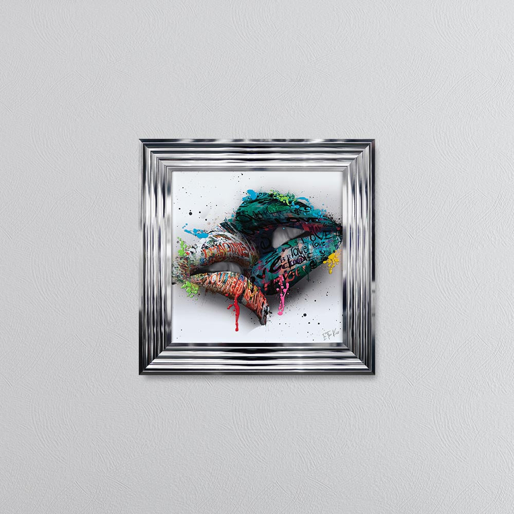 In The Kiss Blue Lips Framed Wall Art