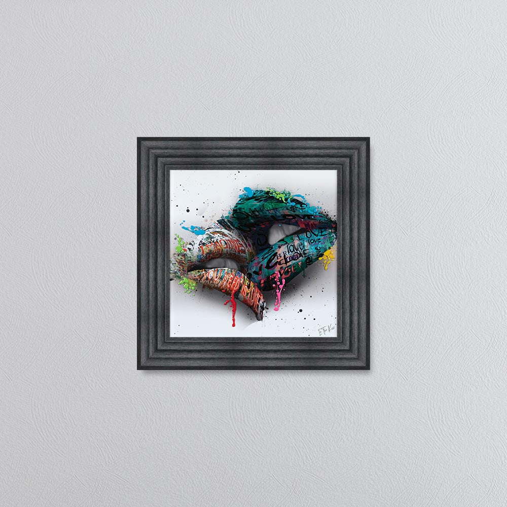 In The Kiss Blue Lips Framed Wall Art
