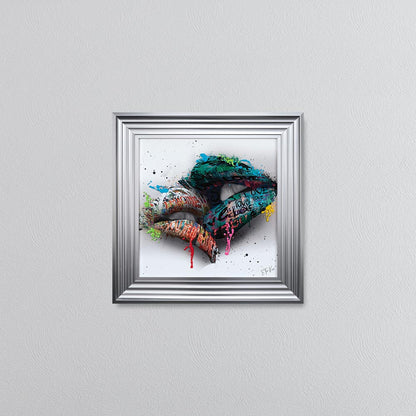 In The Kiss Blue Lips Framed Wall Art