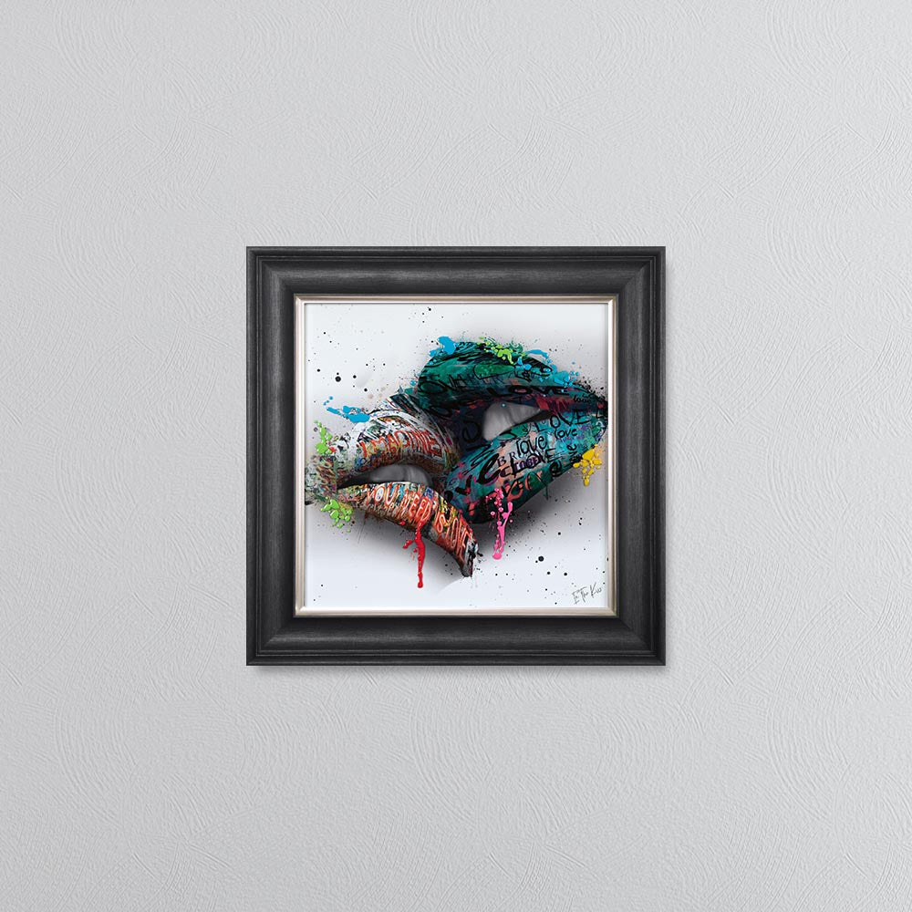 In The Kiss Blue Lips Framed Wall Art