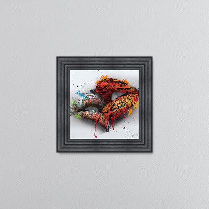In The Kiss Orange Lips Framed Wall Art