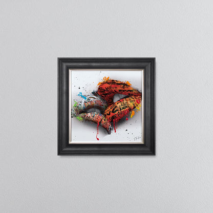 In The Kiss Orange Lips Framed Wall Art