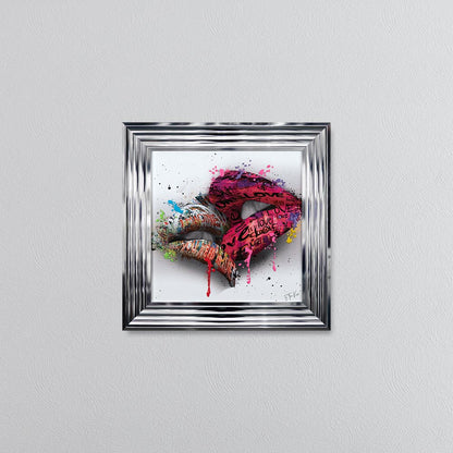 In The Kiss Pink Lips Framed Wall Art