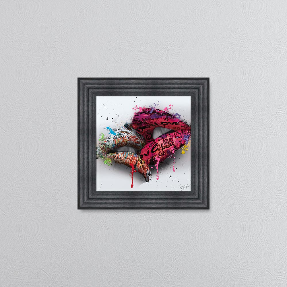 In The Kiss Pink Lips Framed Wall Art
