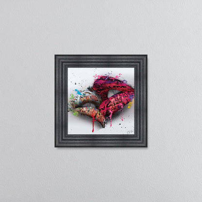 In The Kiss Pink Lips Framed Wall Art