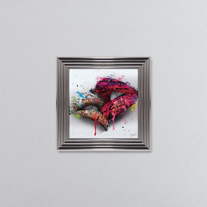 In The Kiss Pink Lips Framed Wall Art