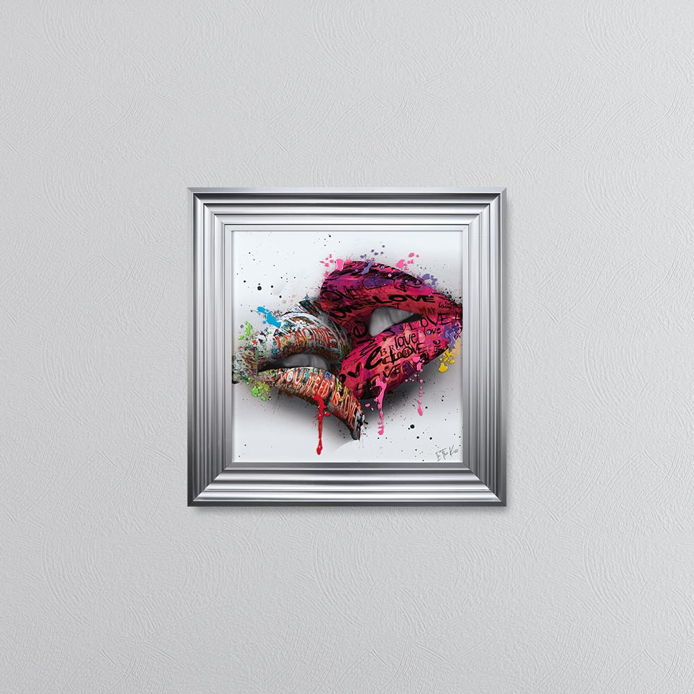 In The Kiss Pink Lips Framed Wall Art
