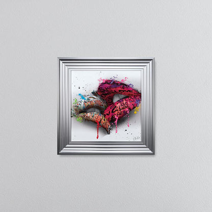 In The Kiss Pink Lips Framed Wall Art