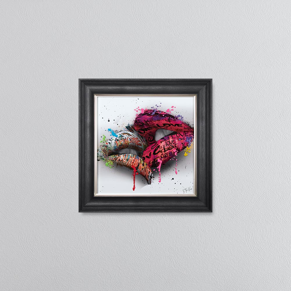 In The Kiss Pink Lips Framed Wall Art