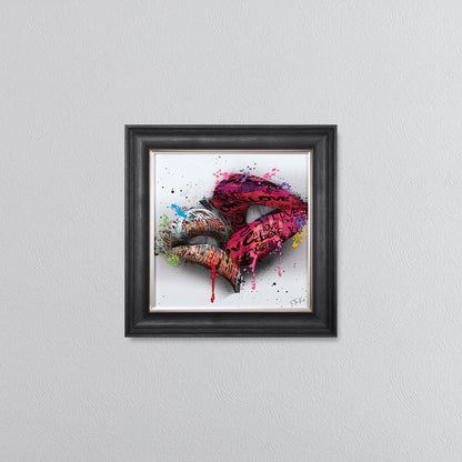 In The Kiss Pink Lips Framed Wall Art