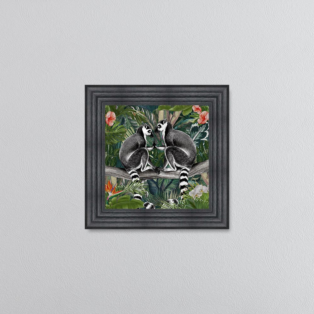 Jungle Love Lemur Framed Wall Art