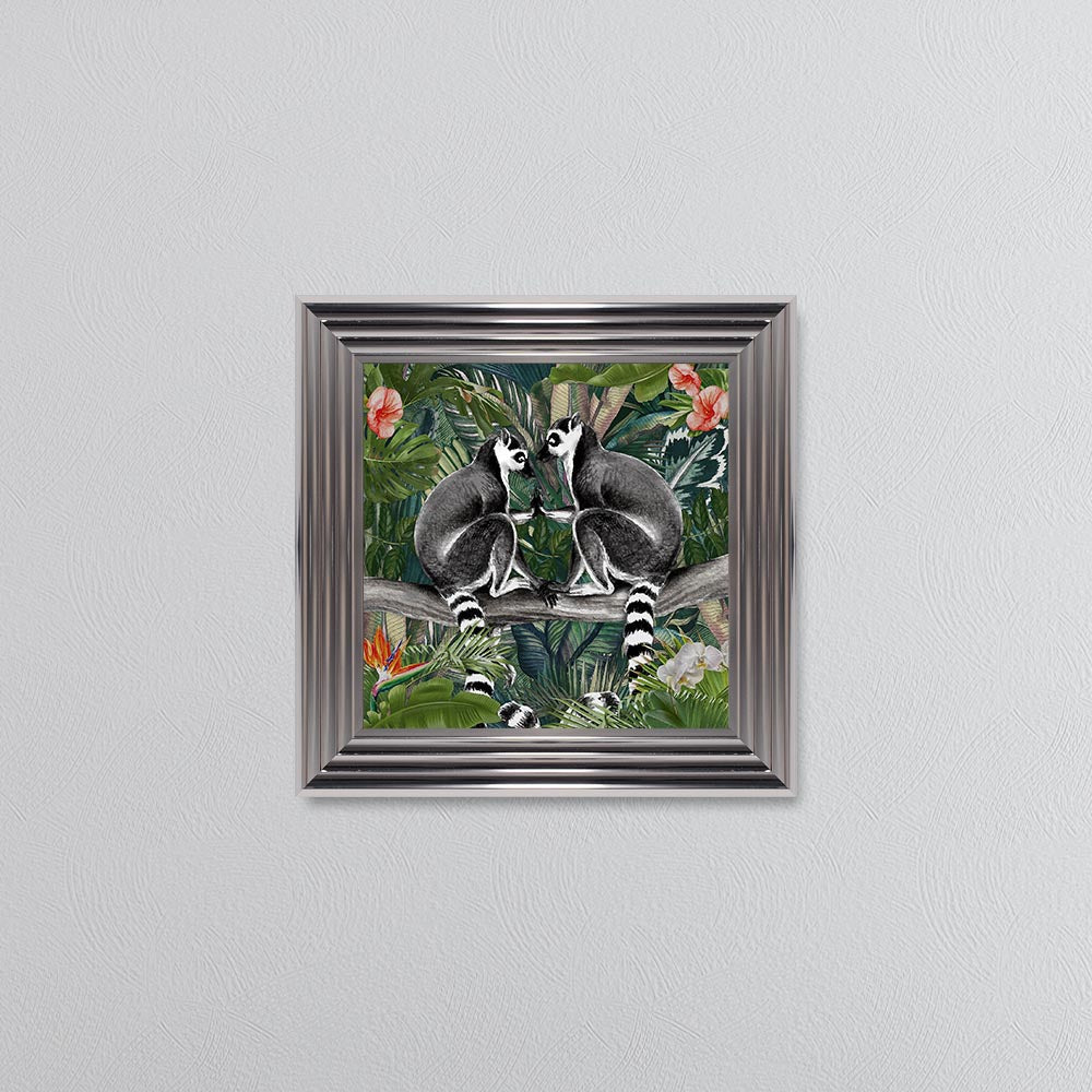 Jungle Love Lemur Framed Wall Art