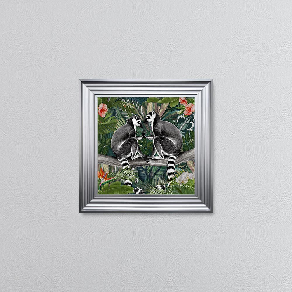 Jungle Love Lemur Framed Wall Art