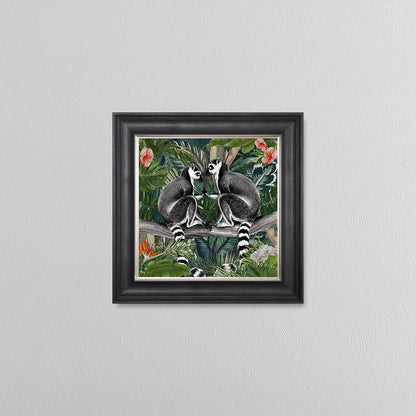 Jungle Love Lemur Framed Wall Art