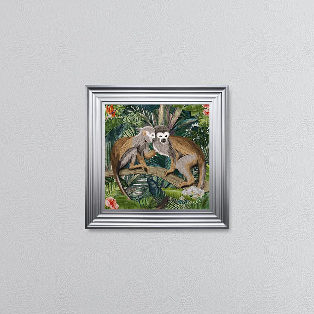 Jungle Love Monkey Framed Wall Art