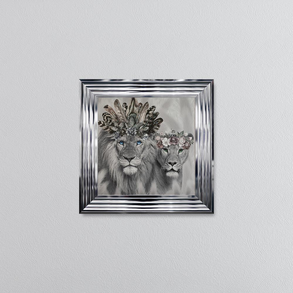 Lion King And Queen Of The Family Framed Wall Art
