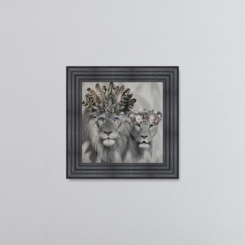 Lion King And Queen Of The Family Framed Wall Art