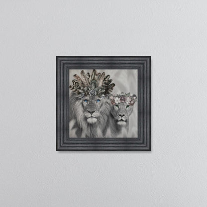 Lion King And Queen Of The Family Framed Wall Art