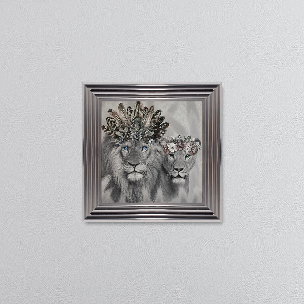 Lion King And Queen Of The Family Framed Wall Art