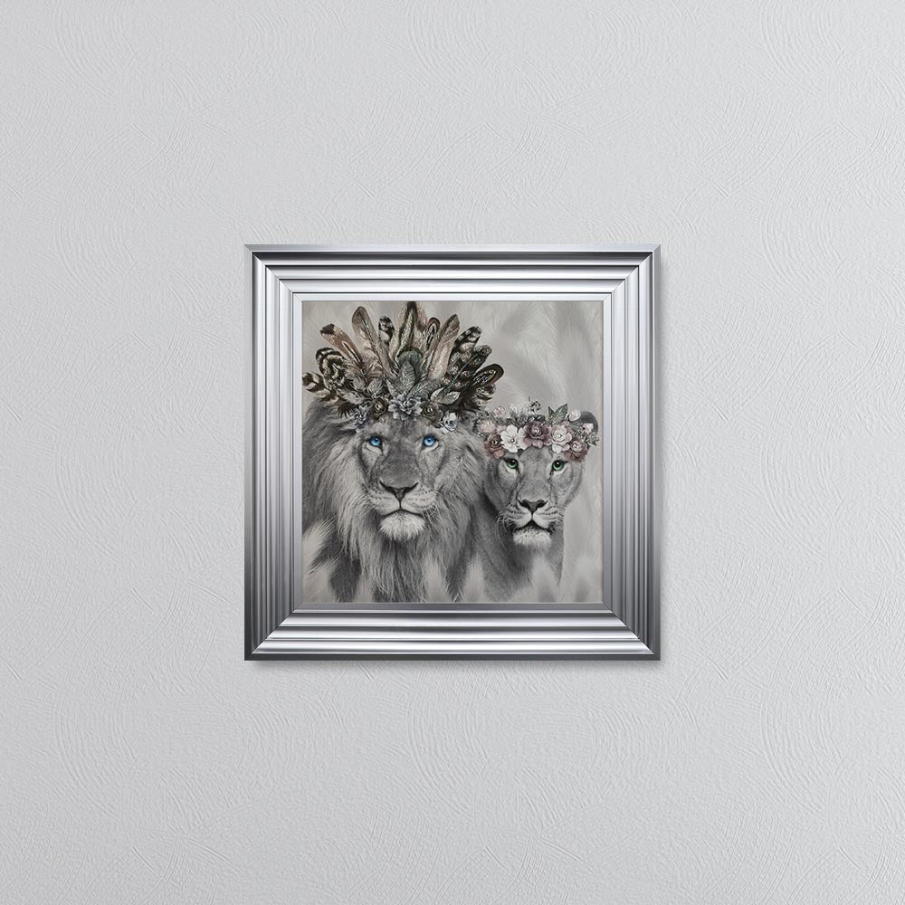 Lion King And Queen Of The Family Framed Wall Art