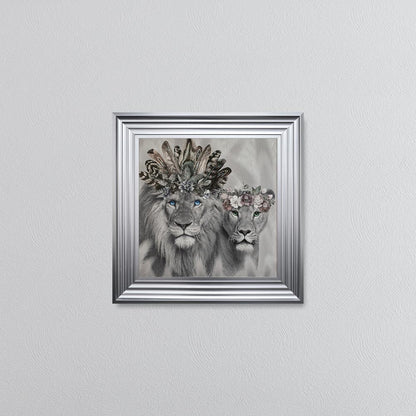 Lion King And Queen Of The Family Framed Wall Art