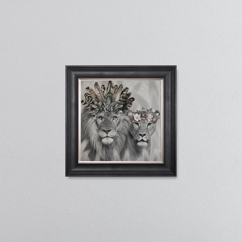 Lion King And Queen Of The Family Framed Wall Art