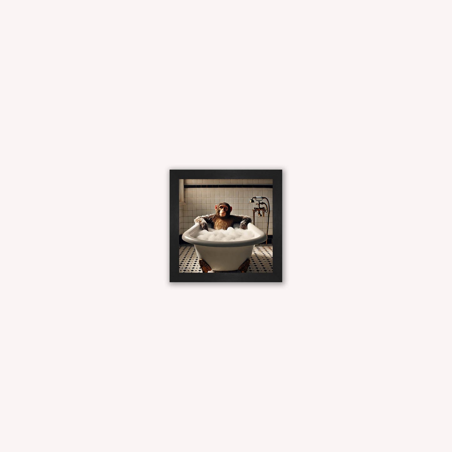 Monkey Bubble Bath Framed Wall Art