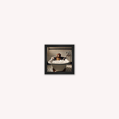 Monkey Bubble Bath Framed Wall Art